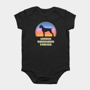 German Wirehaired Pointer Vintage Sunset Dog Baby Bodysuit